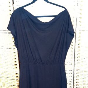 Boutique Black Jersey Off Shoulder Dress